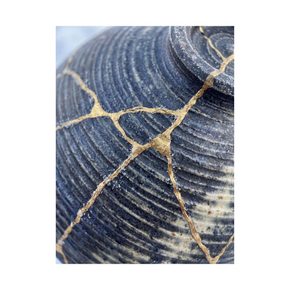 Shibui Water Ripple Wall Art Print - Kintsugi Gold Repair