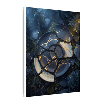 Resilient Broken Pottery Canvas Art - Gold Vein Kintsugi