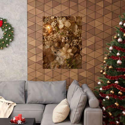 Candlelight Dried Flowers Wall Art Print - Japandi Fukinsei