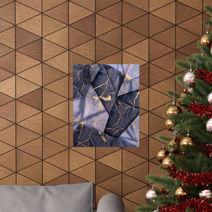 Artful Paper Fold Wall Art Print - Gold Vein Kintsugi
