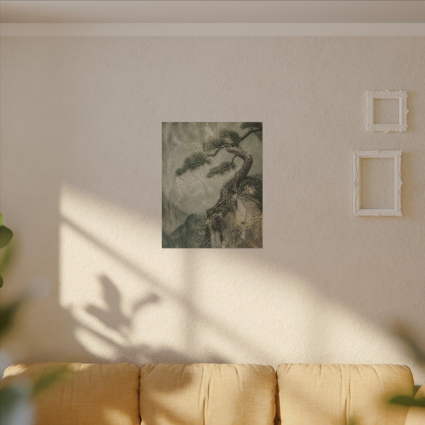 Fukinsei Pine Tree Canvas Art - Japandi Texture