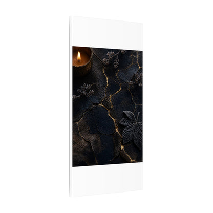 Candlelight Cracked Earth Canvas Art - Dark Japandi Ma