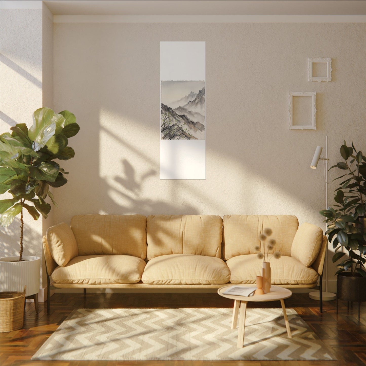 Spring Mountain Mist Texture Canvas Art | Warm Decor