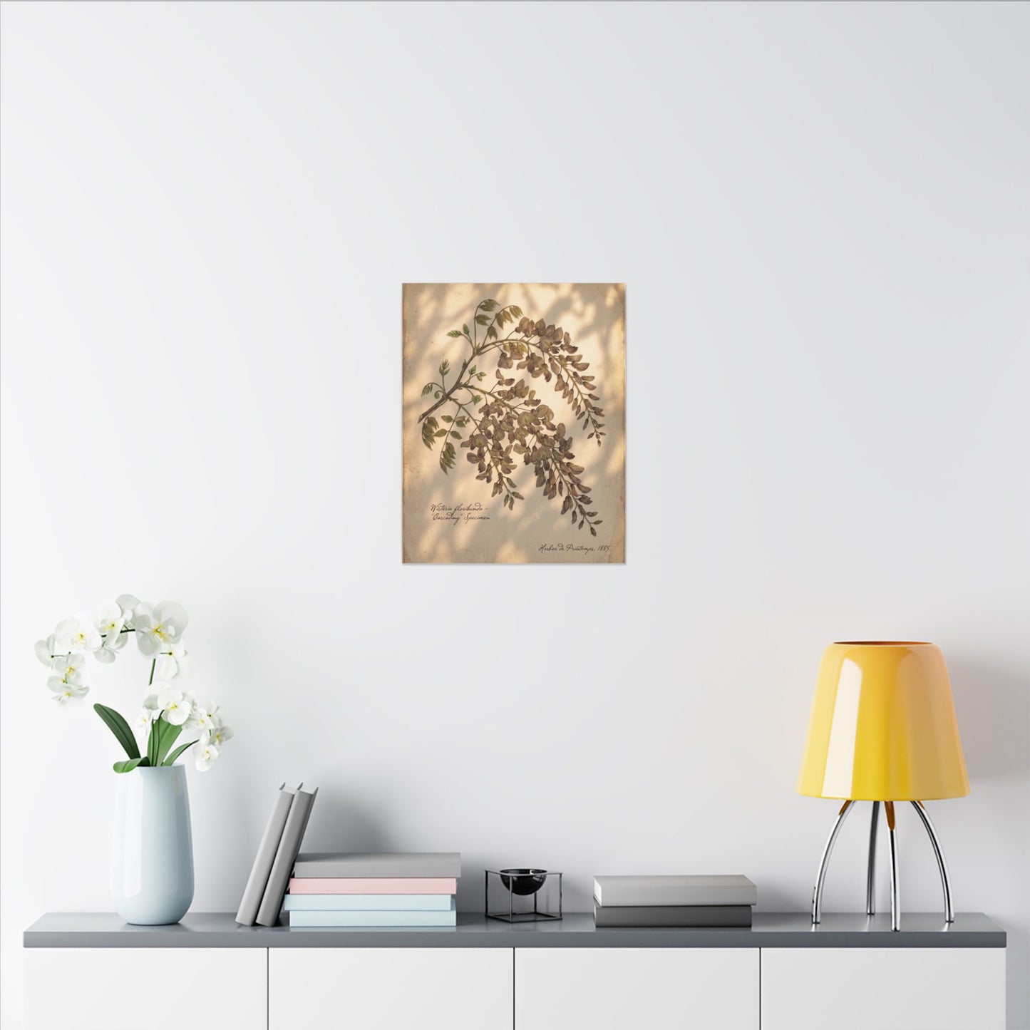 Spring Wisteria Herbarium Canvas Art | Earthy Decor