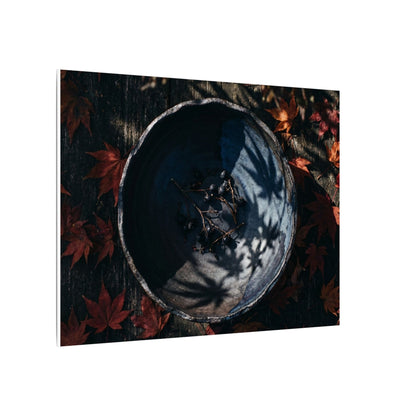 Autumn Ceramic Bowl Shadow Zen Canvas Art | Bold Decor