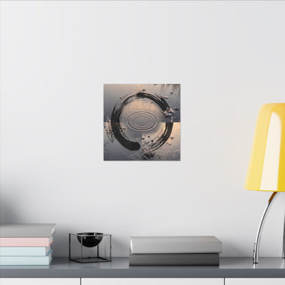 Winter Water Ripple Enso Canvas Art | Tranquil Decor