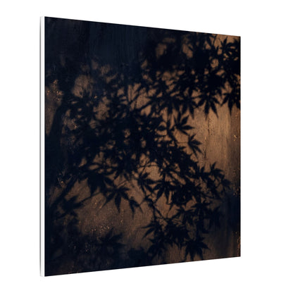 Shadow Play Autumn Canvas Art | Dark Japandi Atmospheric Design