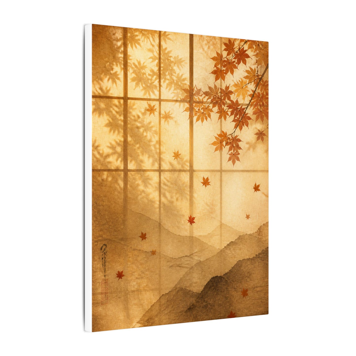 Shoji Screen Texture Canvas Art | Earthy Japandi Art