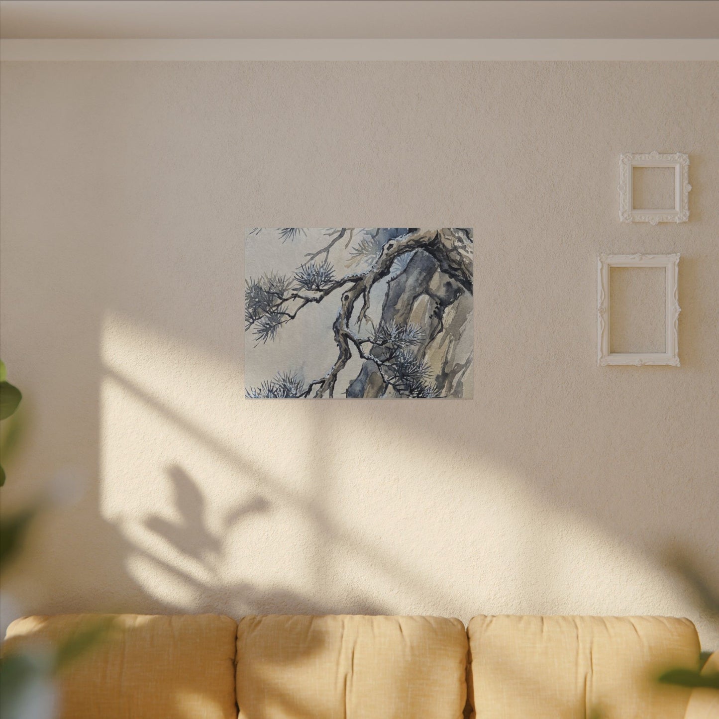 Moonlight Pine Tree Canvas Art - Japandi Seijaku