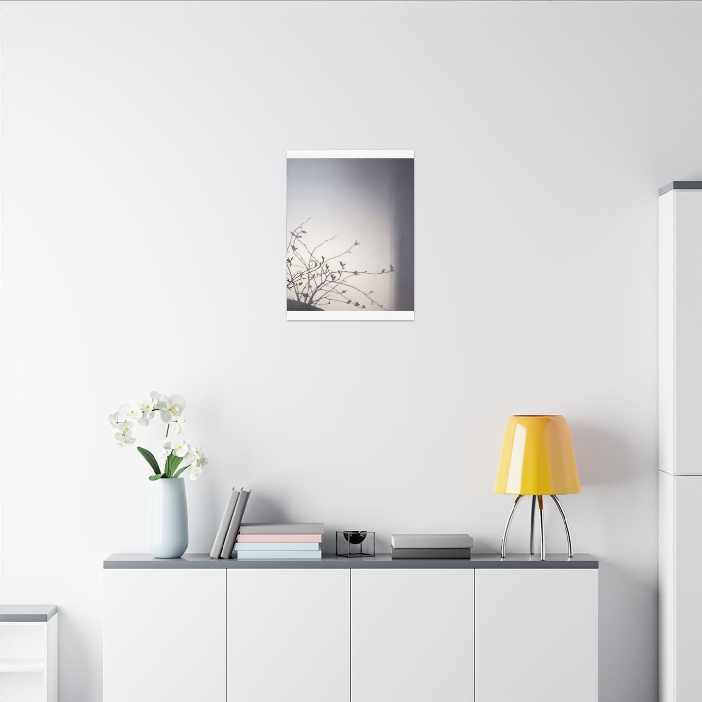 Japandi Shadow Play in Dawn | Japanese Pattern Canvas Art
