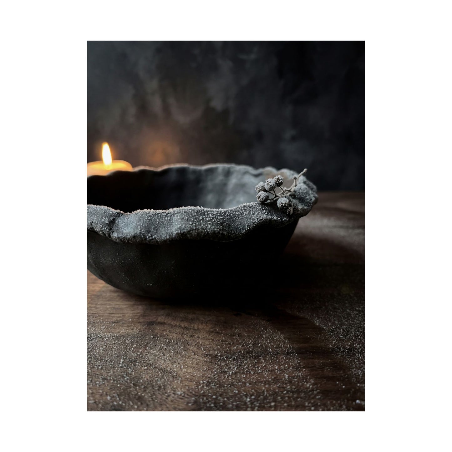 Luxurious Ceramic Bowl Wall Art Print - Shadow Zen Dark Japandi