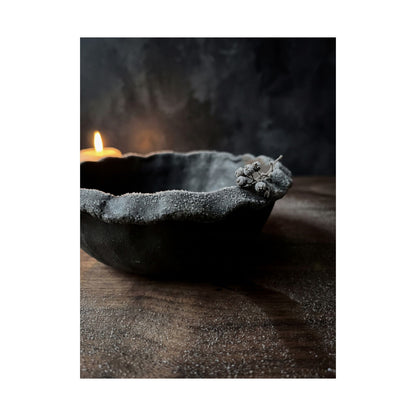 Luxurious Ceramic Bowl Wall Art Print - Shadow Zen Dark Japandi