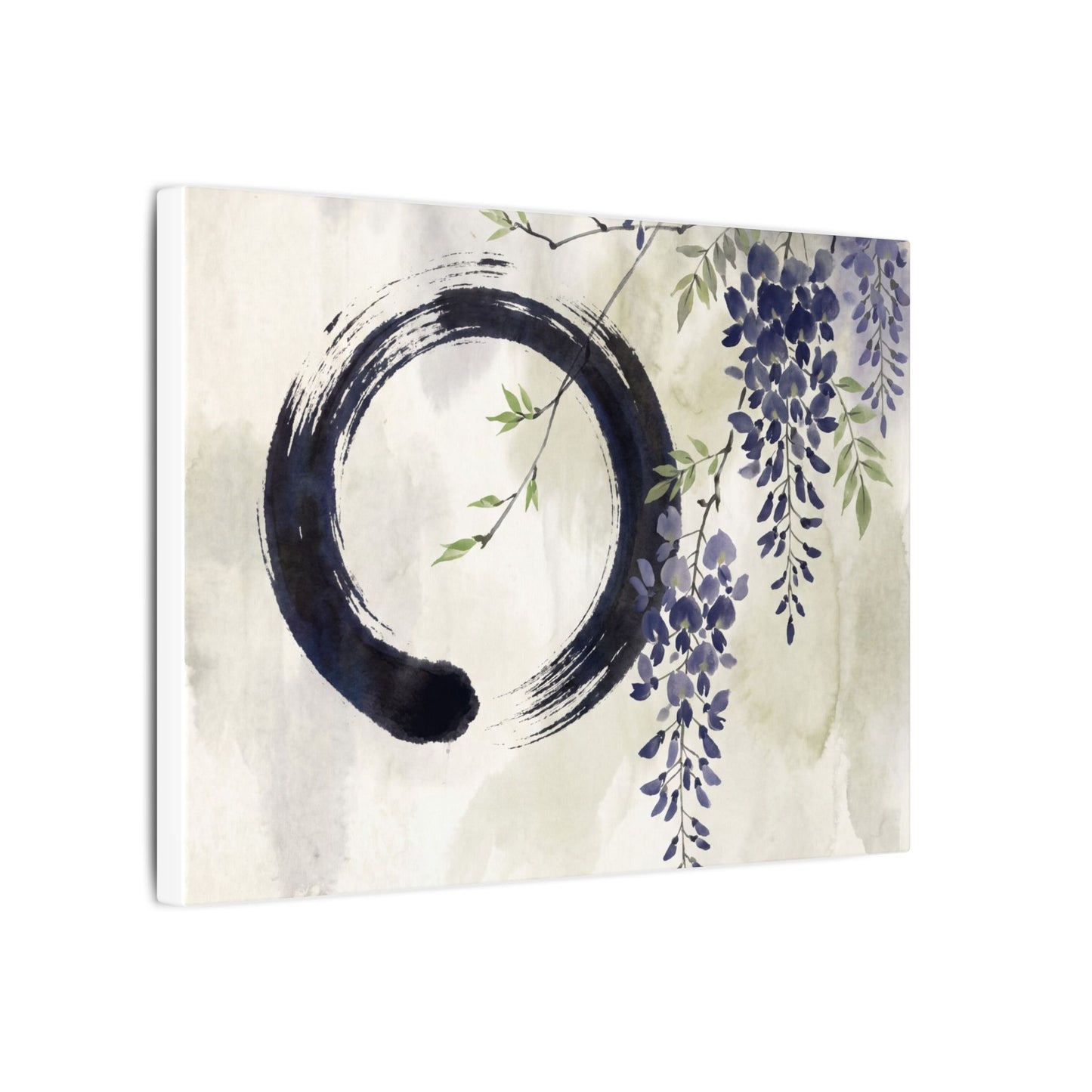 Wisteria Enso Canvas Art | Serene Zen Art