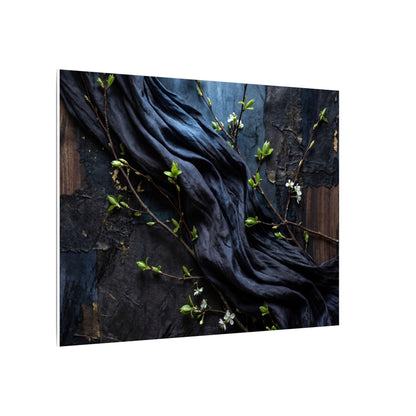 Spring Silk Drape Dark Texture Canvas Art | Atmospheric Decor