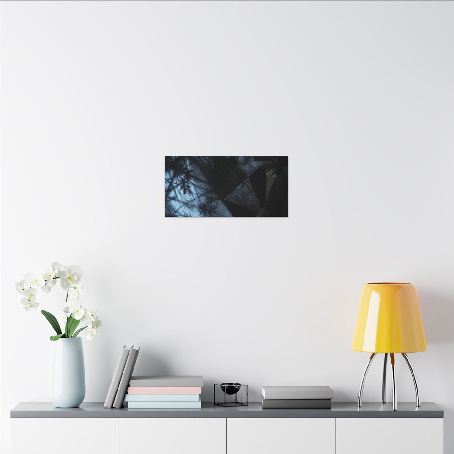 Shadow Play Winter Canvas Art | Dark Japandi Luxurious Design