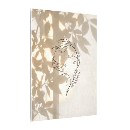 Warm Shoji Screen Canvas Art - Minimal Line Japandi