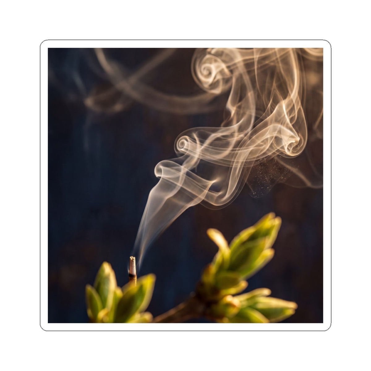 Incense Smoke Sticker | Spring Dark Japandi Dark Texture Art Art Print