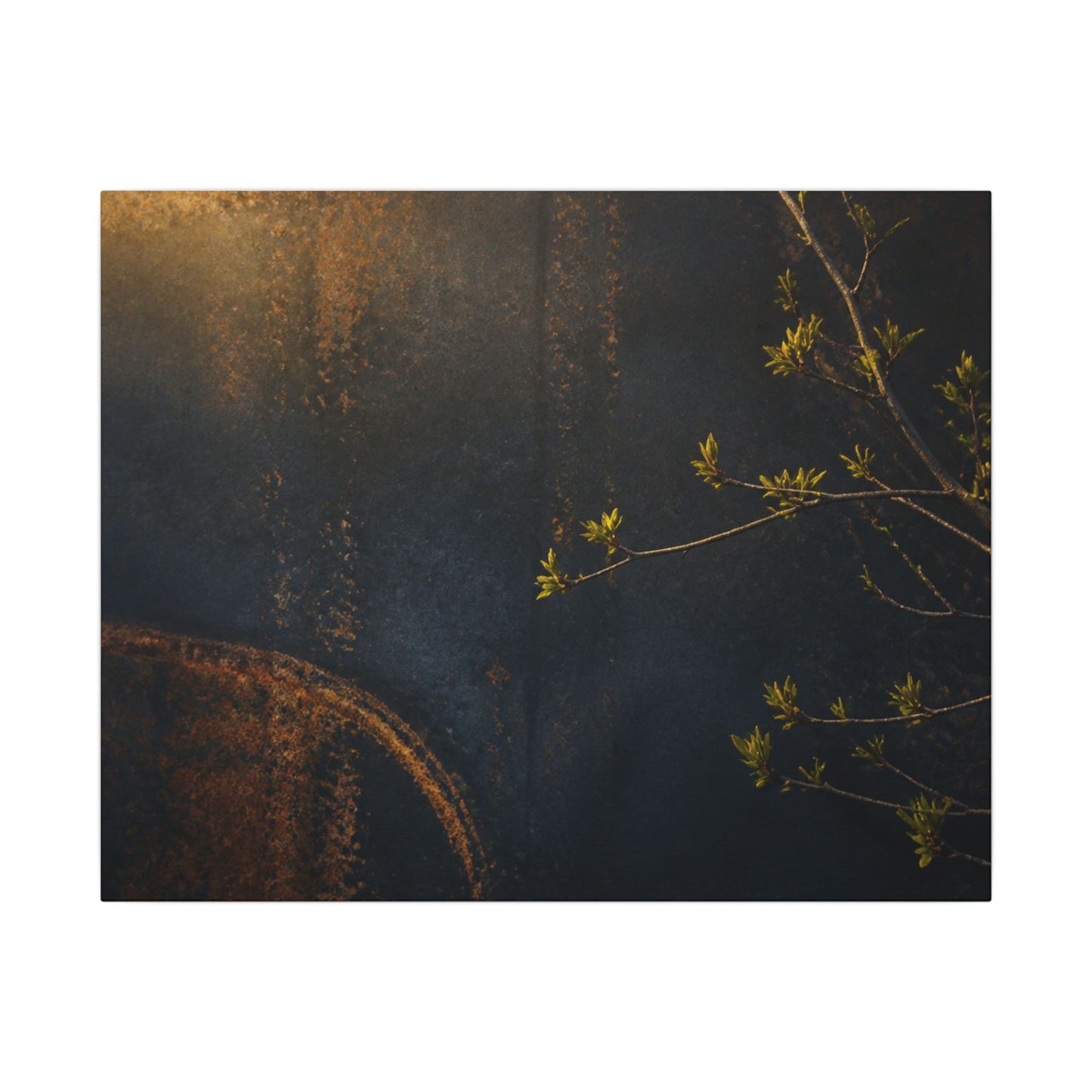 Spring Rust Patina Dark Texture Canvas Art | Moody Decor