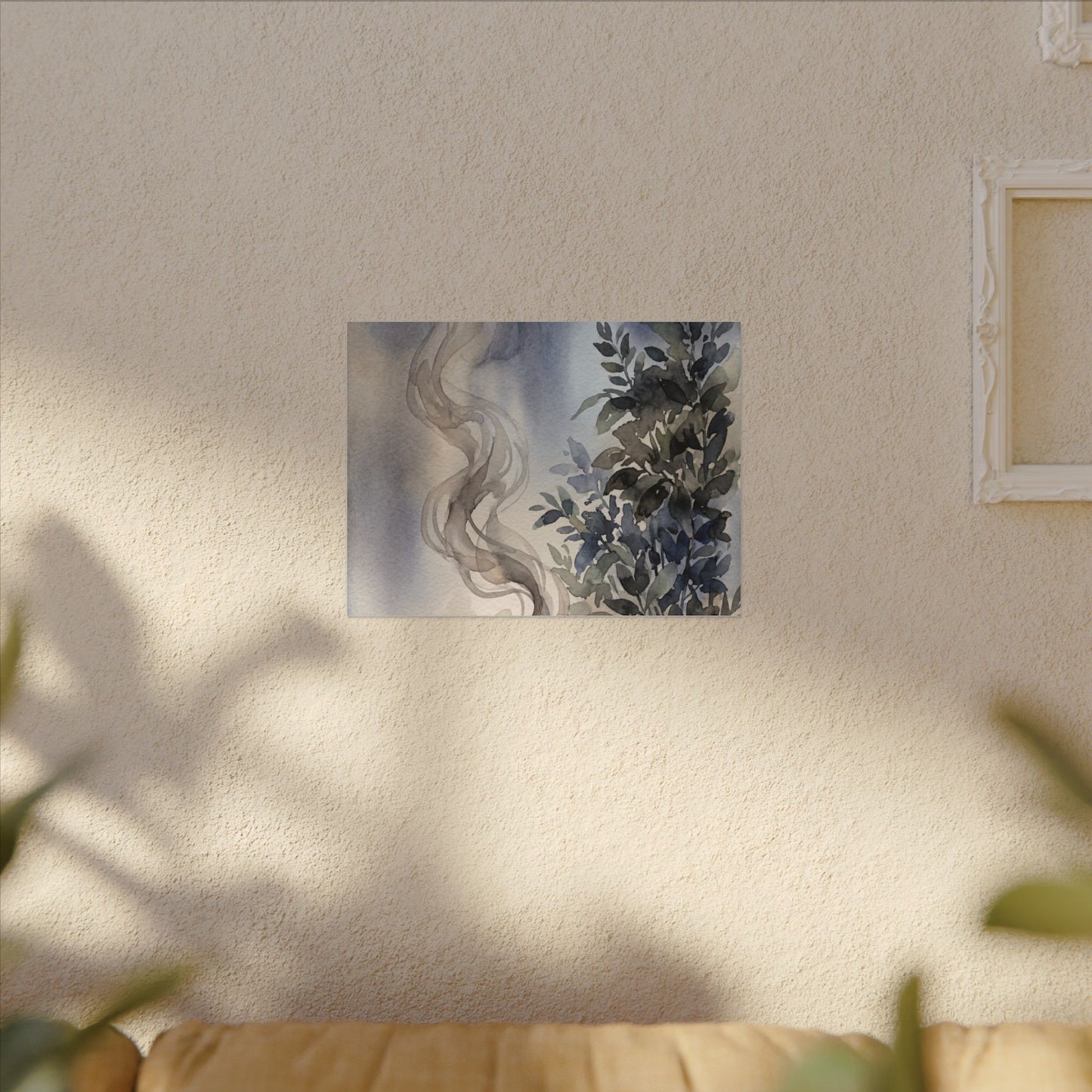 Incense Smoke Summer Canvas Art | Japandi Cozy Design