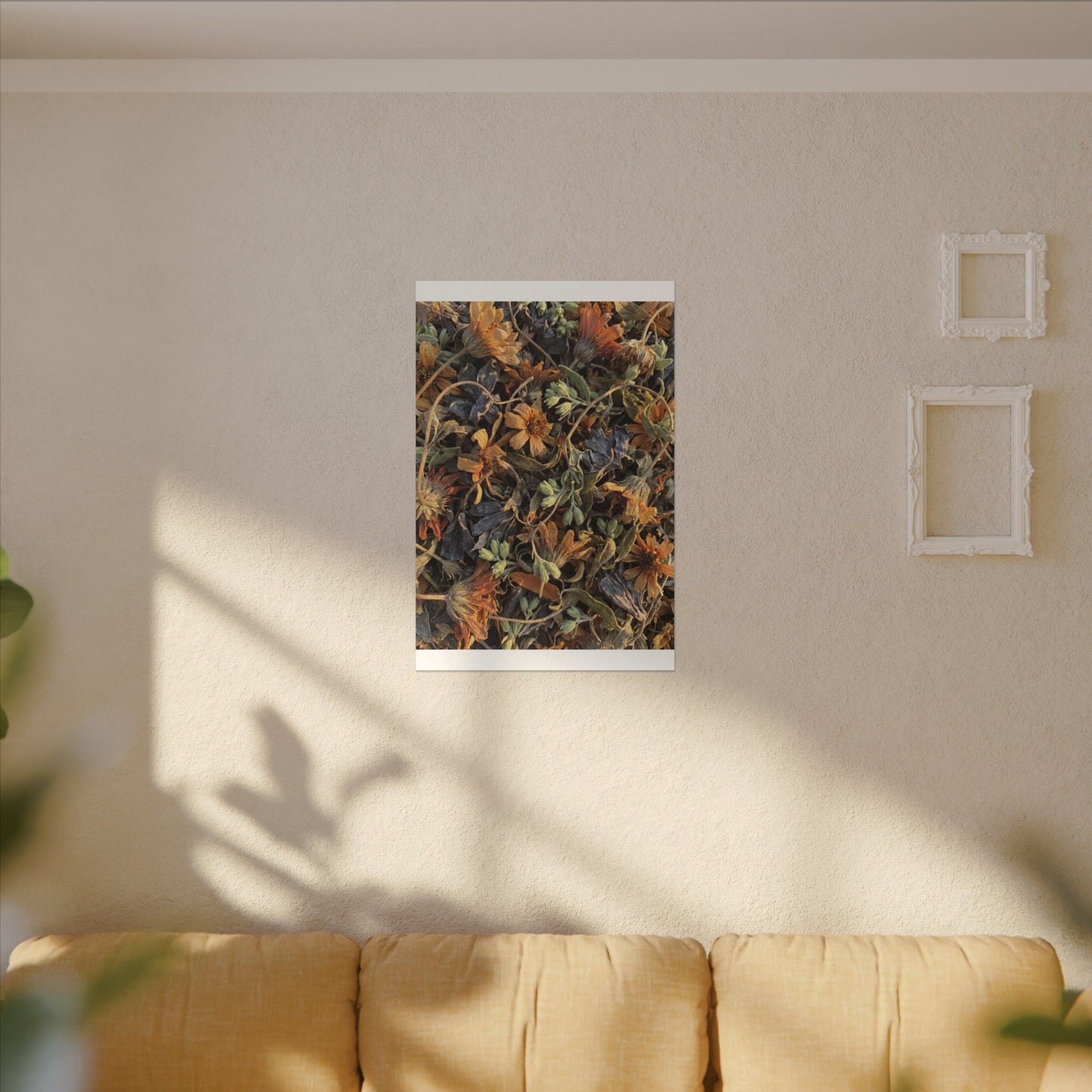 Spring Dried Flowers Japanese Pattern Canvas Art | Warm Decor