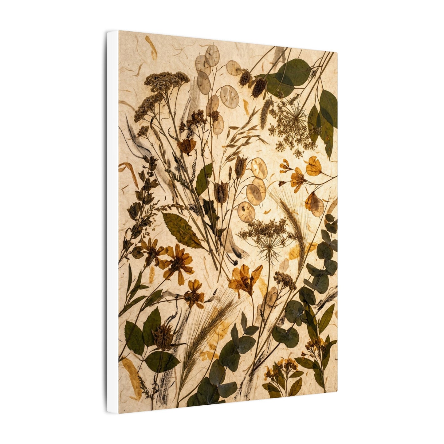 Dried Flowers Summer Canvas Art | Japandi Neutral Design