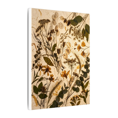 Dried Flowers Summer Canvas Art | Japandi Neutral Design