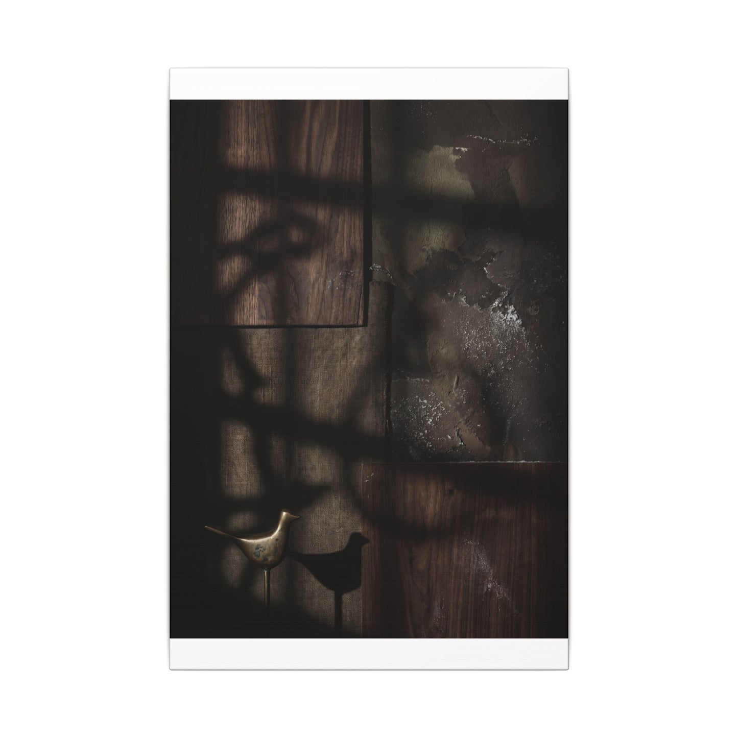 Dark Japandi Shadow Play in Candlelight | Dark Texture Canvas Art