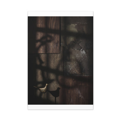 Dark Japandi Shadow Play in Candlelight | Dark Texture Canvas Art