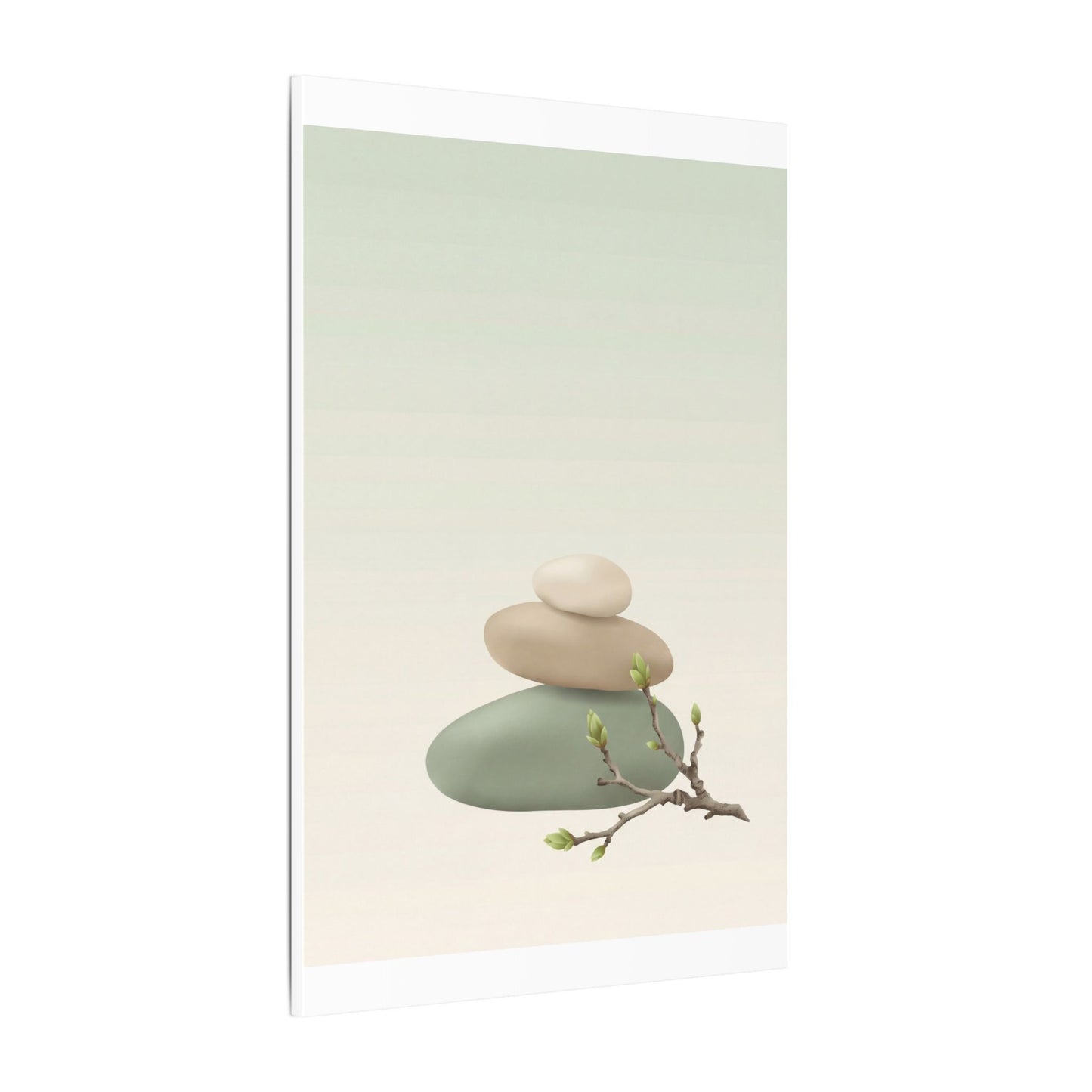 Dawn River Stones Canvas Art - Japandi Fukinsei
