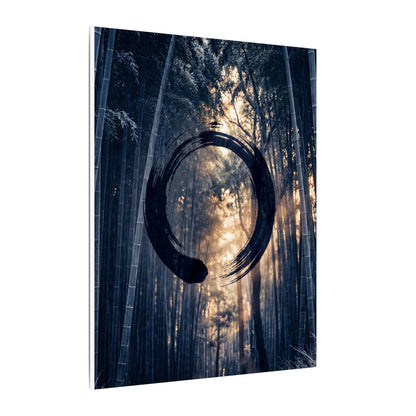 Bamboo Grove Canvas Art | Winter Zen Enso Art