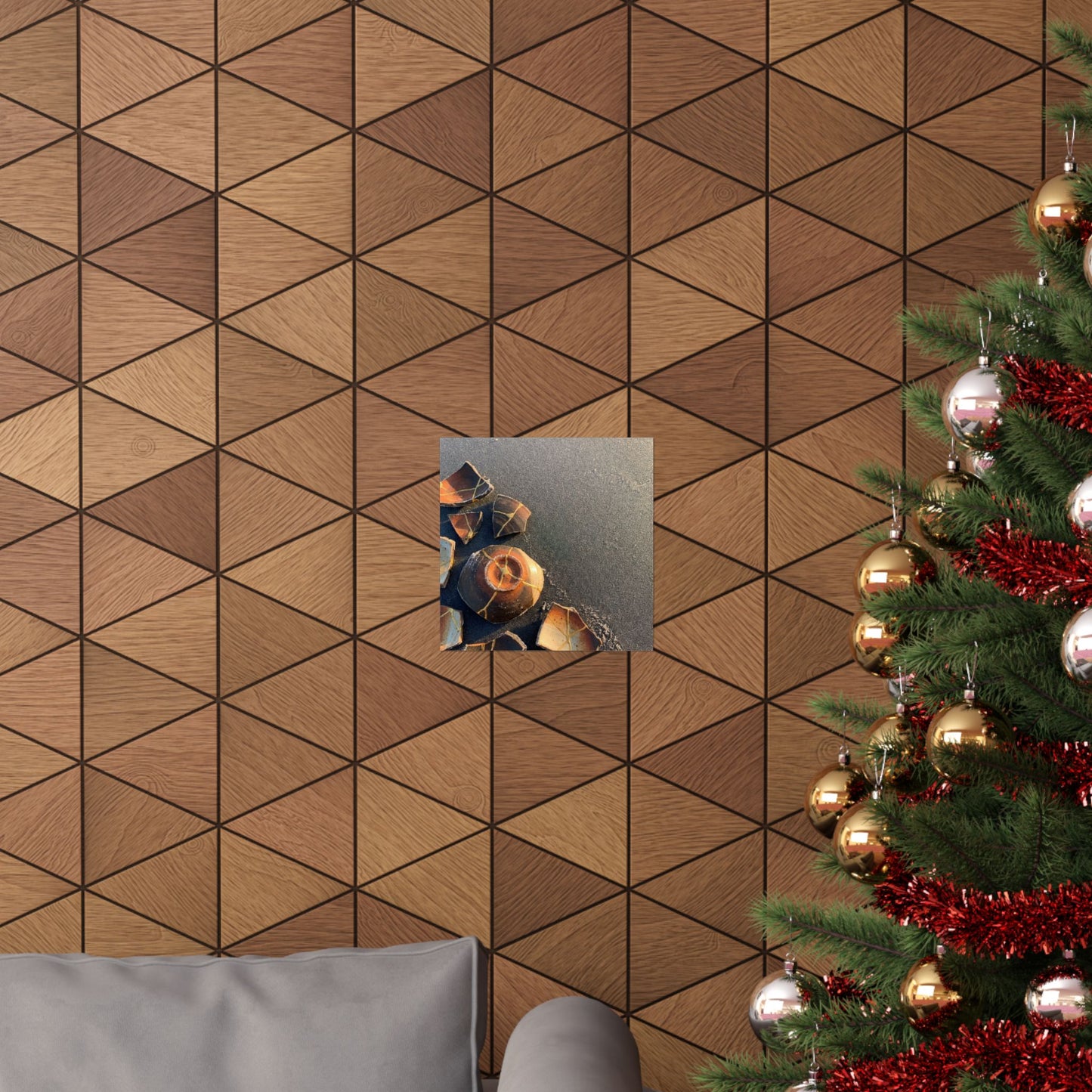 Winter Broken Pottery Gold Repair Wall Art Print | Artful Decor