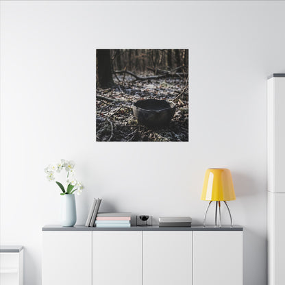 Dappled Ceramic Bowl Canvas Art - Dark Japandi Kanso