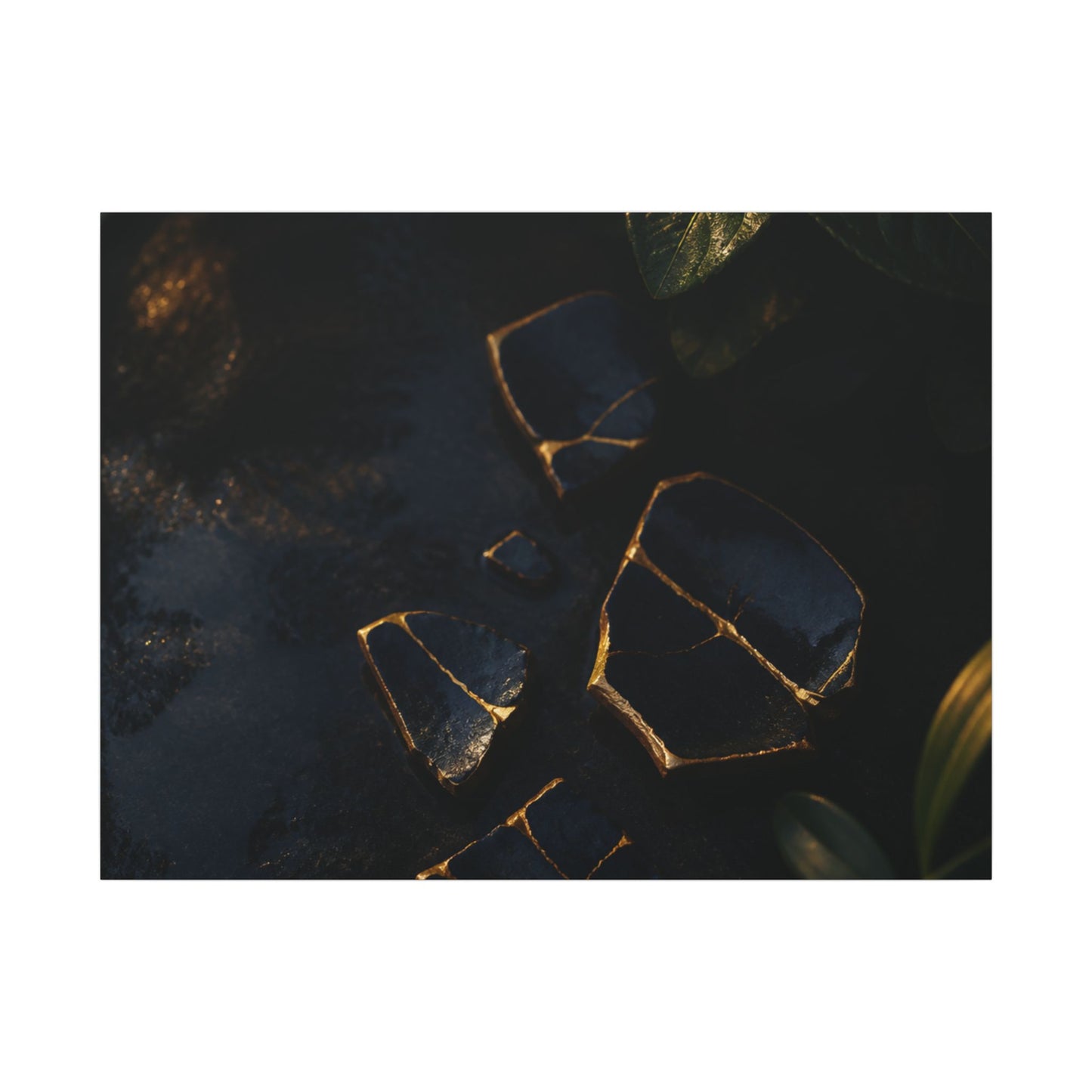Summer Broken Pottery Moody Minimal Canvas Art | Atmospheric Decor
