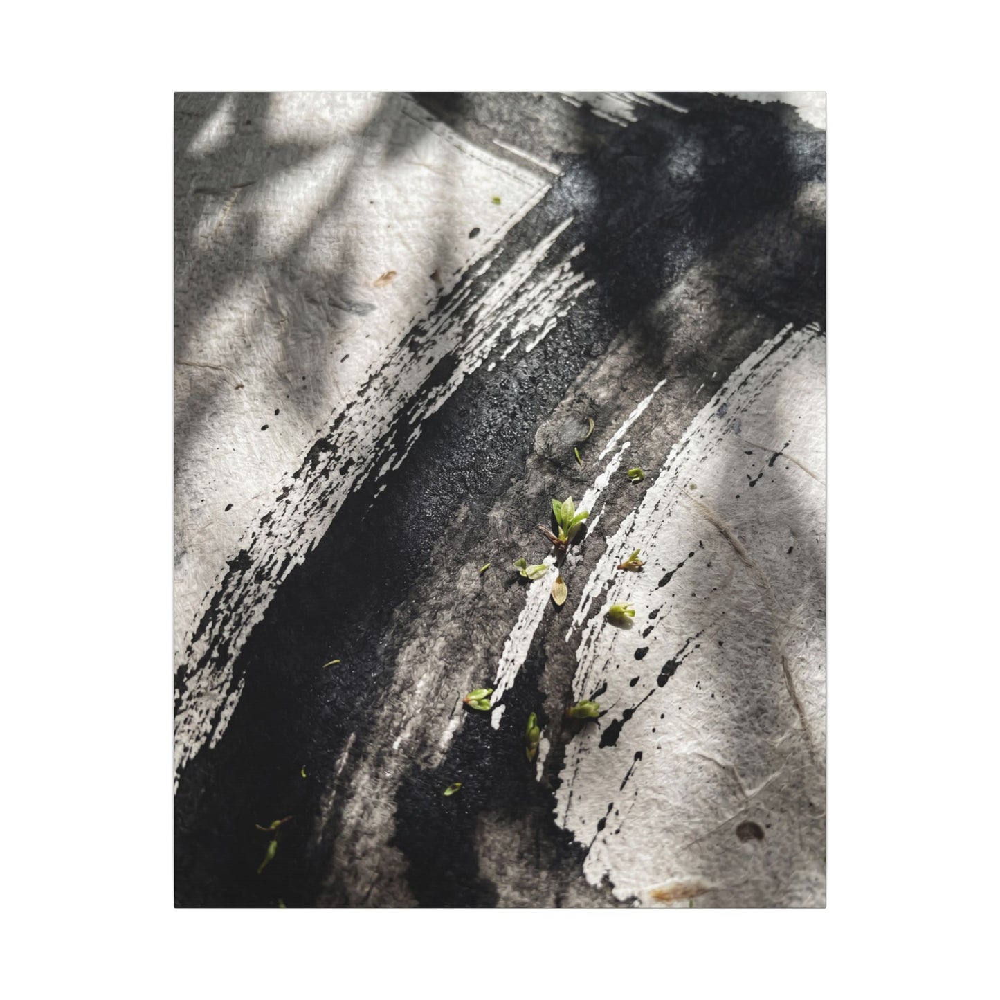 Ink Brushstroke Canvas Art | Spring Dark Japandi Moody Minimal Art
