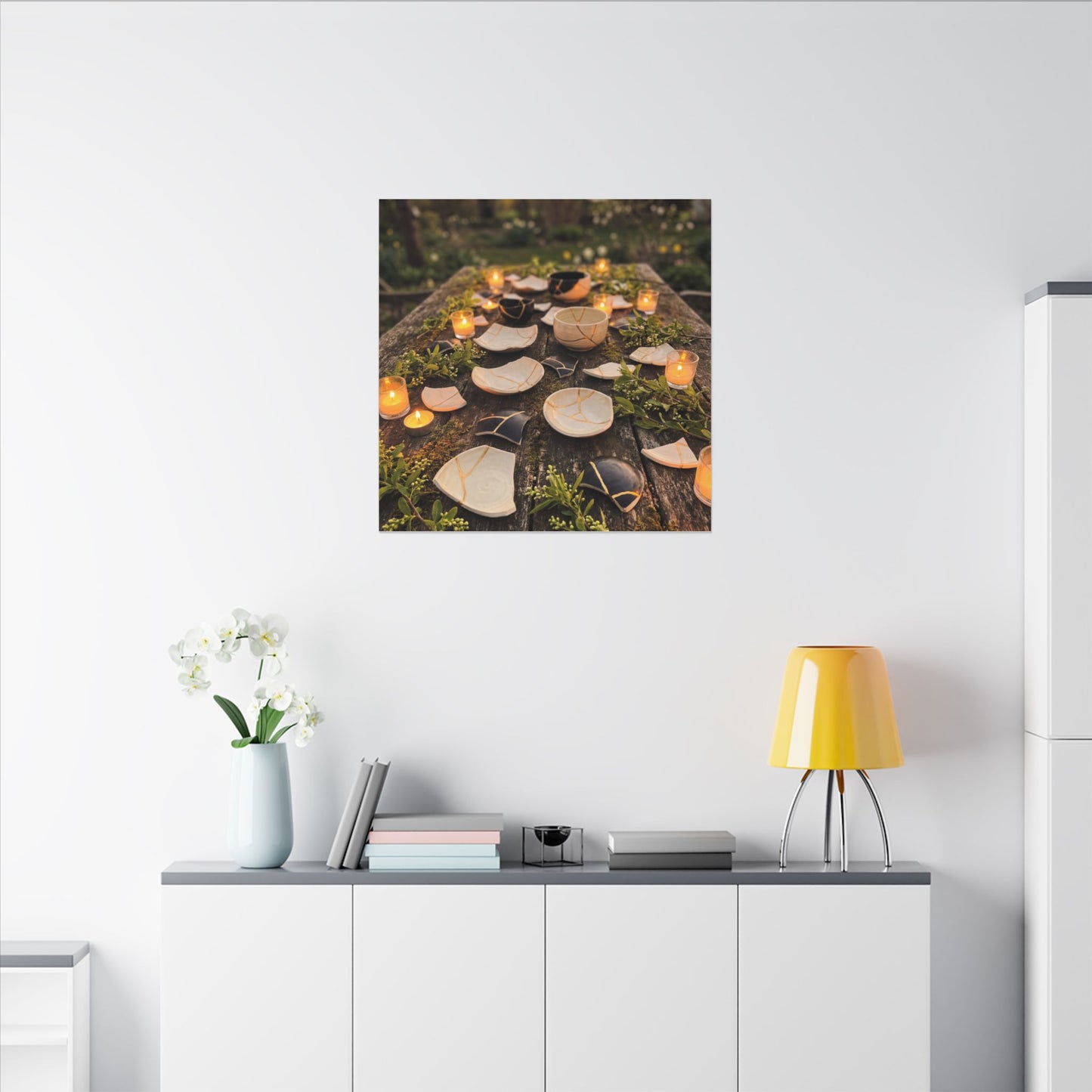 Broken Pottery Spring Canvas Art | Kintsugi Beautiful Design