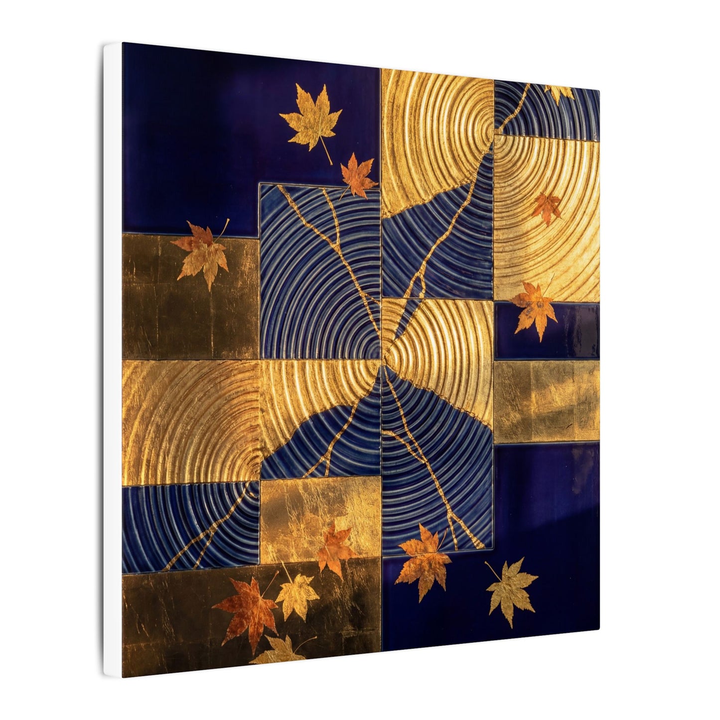 Autumn Water Ripple Crackle Gold Canvas Art | Artful Decor