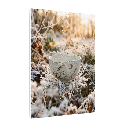 Japandi Ceramic Bowl in Golden Hour | Japanese Pattern Canvas Art