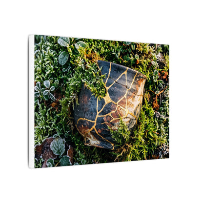 Artful Moss Close Up Canvas Art - Gold Repair Kintsugi