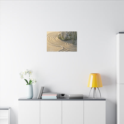 Rock Garden Winter Canvas Art | Zen Peaceful Design
