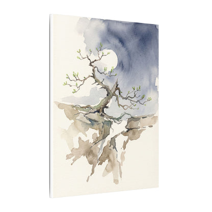 Moonlight Pine Tree Canvas Art - Japandi Ma