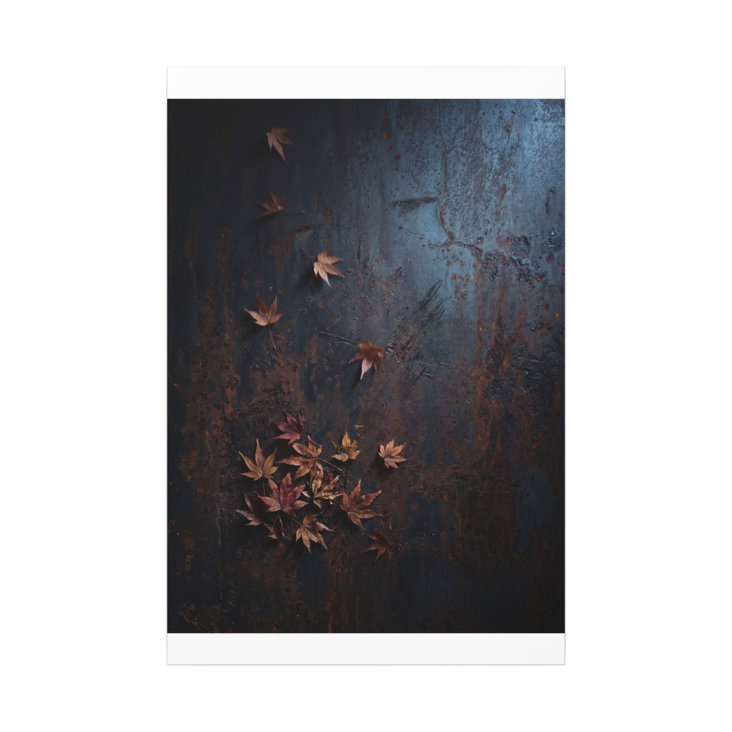 Moonlight Rust Patina Canvas Art - Dark Japandi Mono No Aware