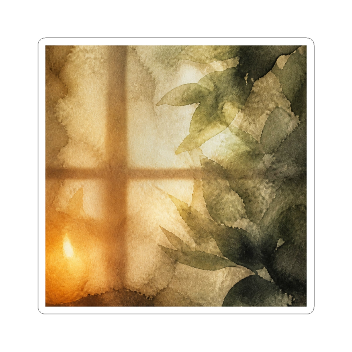 Cozy Shoji Screen Sticker - Watercolor Japandi
