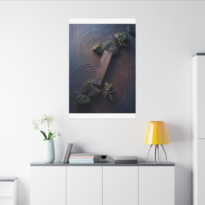 Spring Rock Garden Moody Minimal Canvas Art | Atmospheric Decor