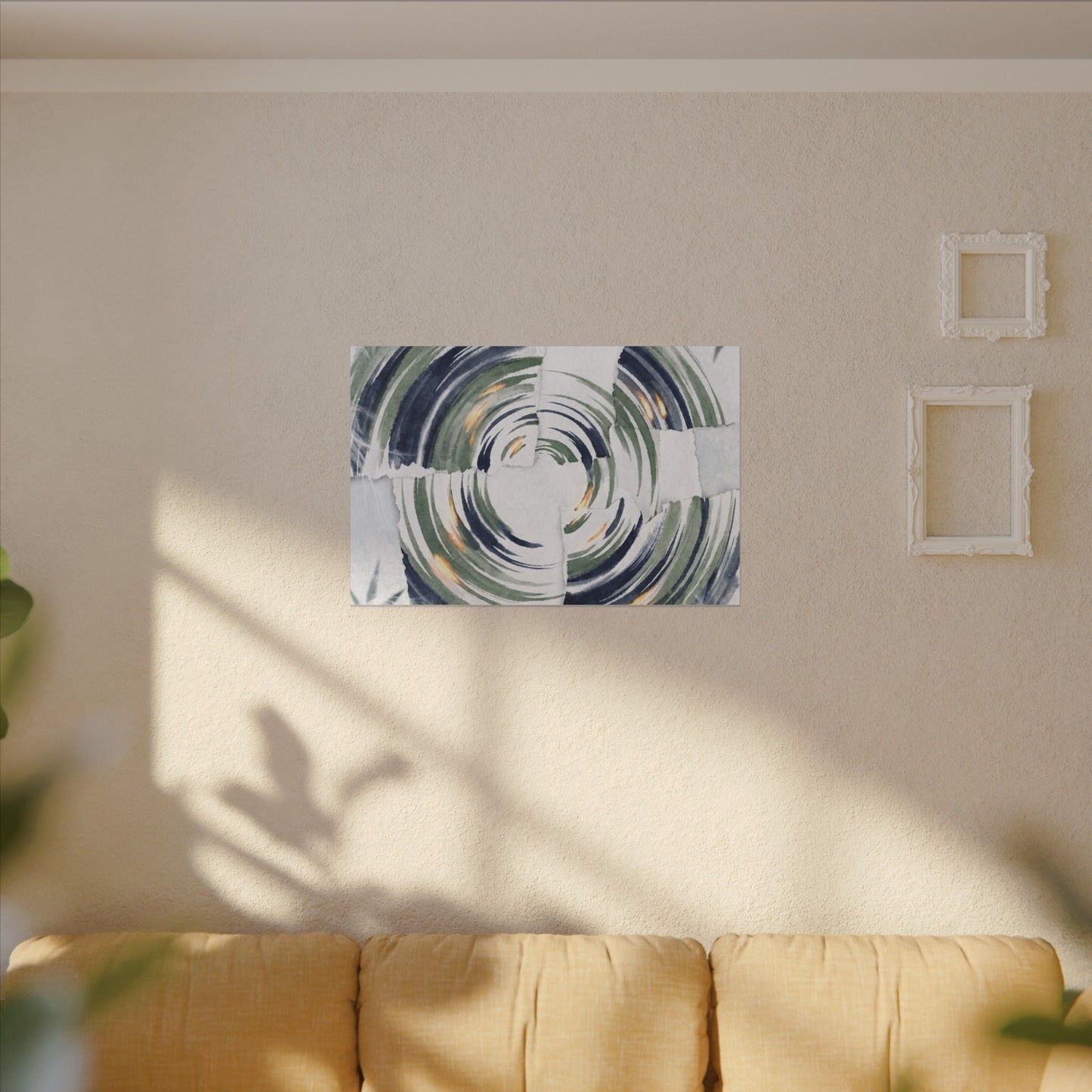 Winter Water Ripple Sumi E Canvas Art | Peaceful Decor