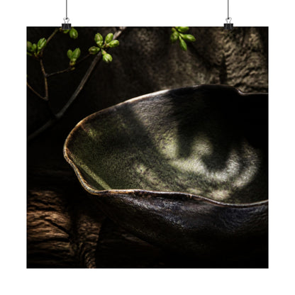 Dappled Ceramic Bowl Wall Art Print - Dark Japandi Fukinsei