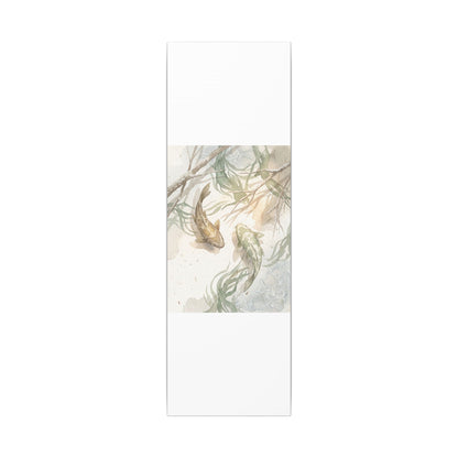 Koi Pond Canvas Art | Winter Japandi Watercolor Art