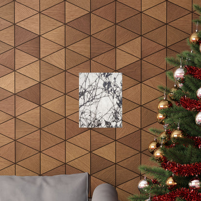 Shadow Play Wall Art Print | Winter Japandi Japanese Pattern Art