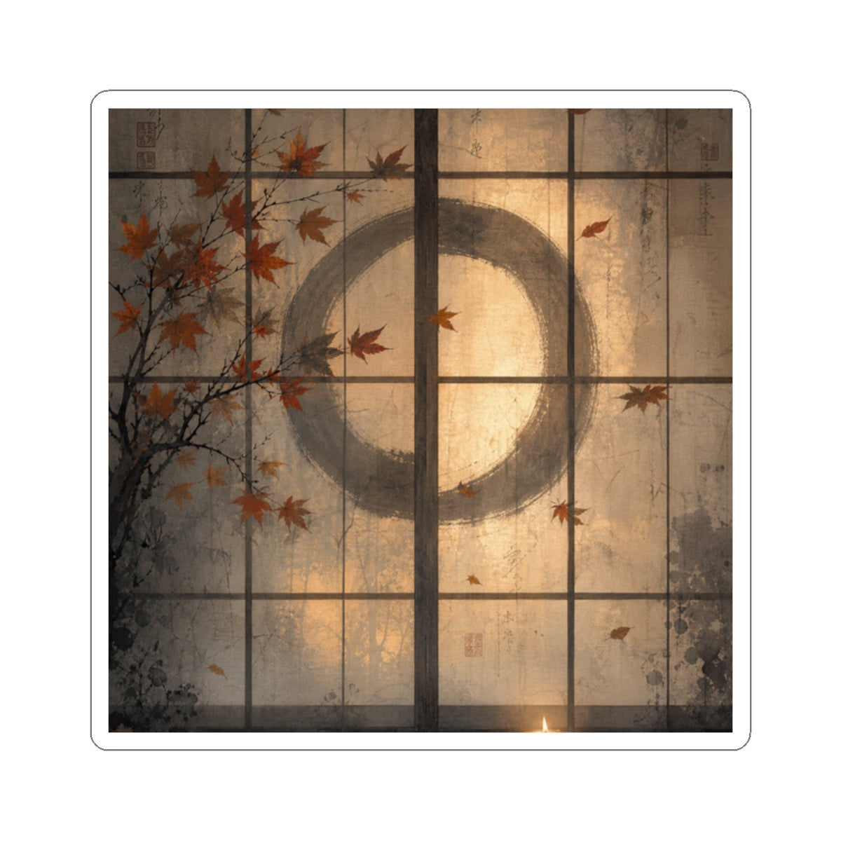 Shoji Screen Sticker | Autumn Japandi Texture Art