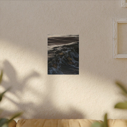 Dark Japandi Ocean Wave in Dawn | Moody Minimal Canvas Art