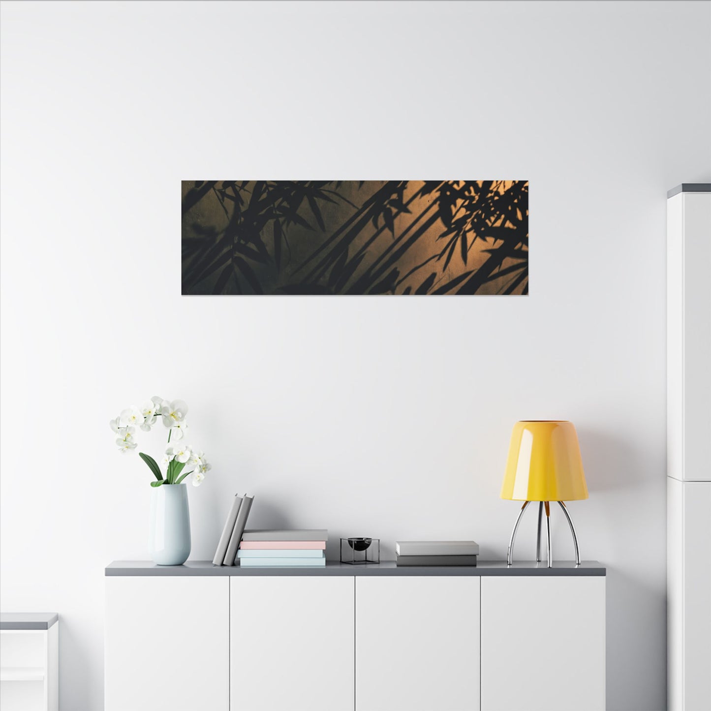 Sophisticated Shadow Play Canvas Art - Shadow Zen Dark Japandi